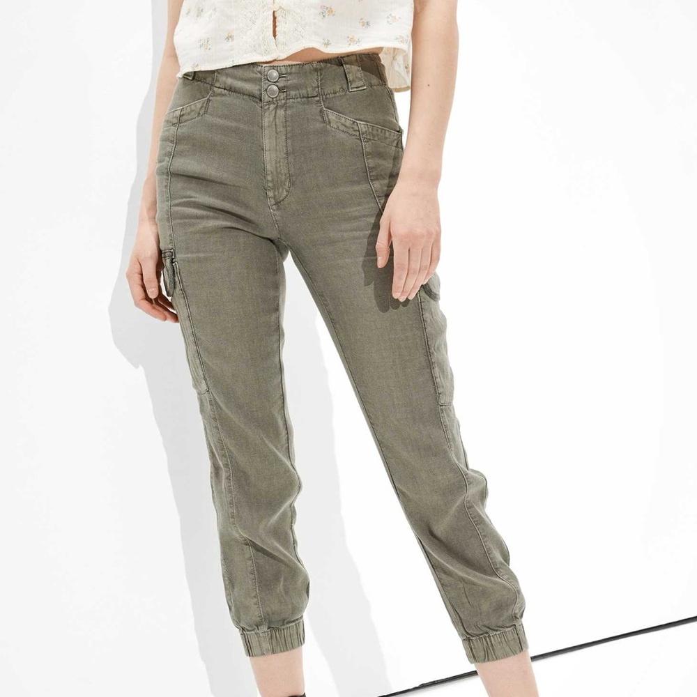 AE Linen Cargo Joggers